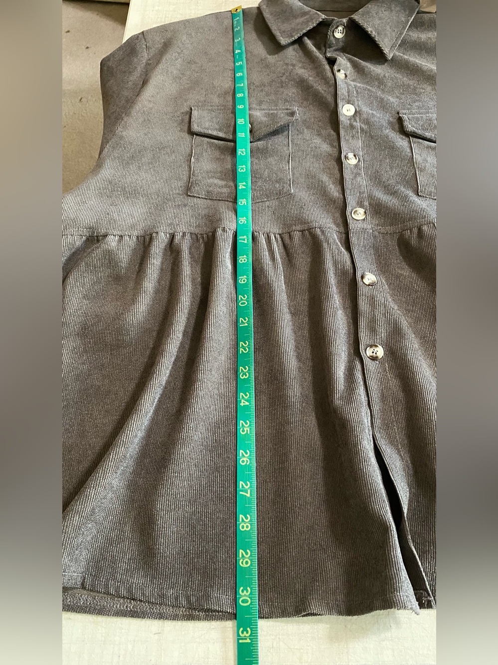 Women’s gray corduroy top - Picture 9 of 10